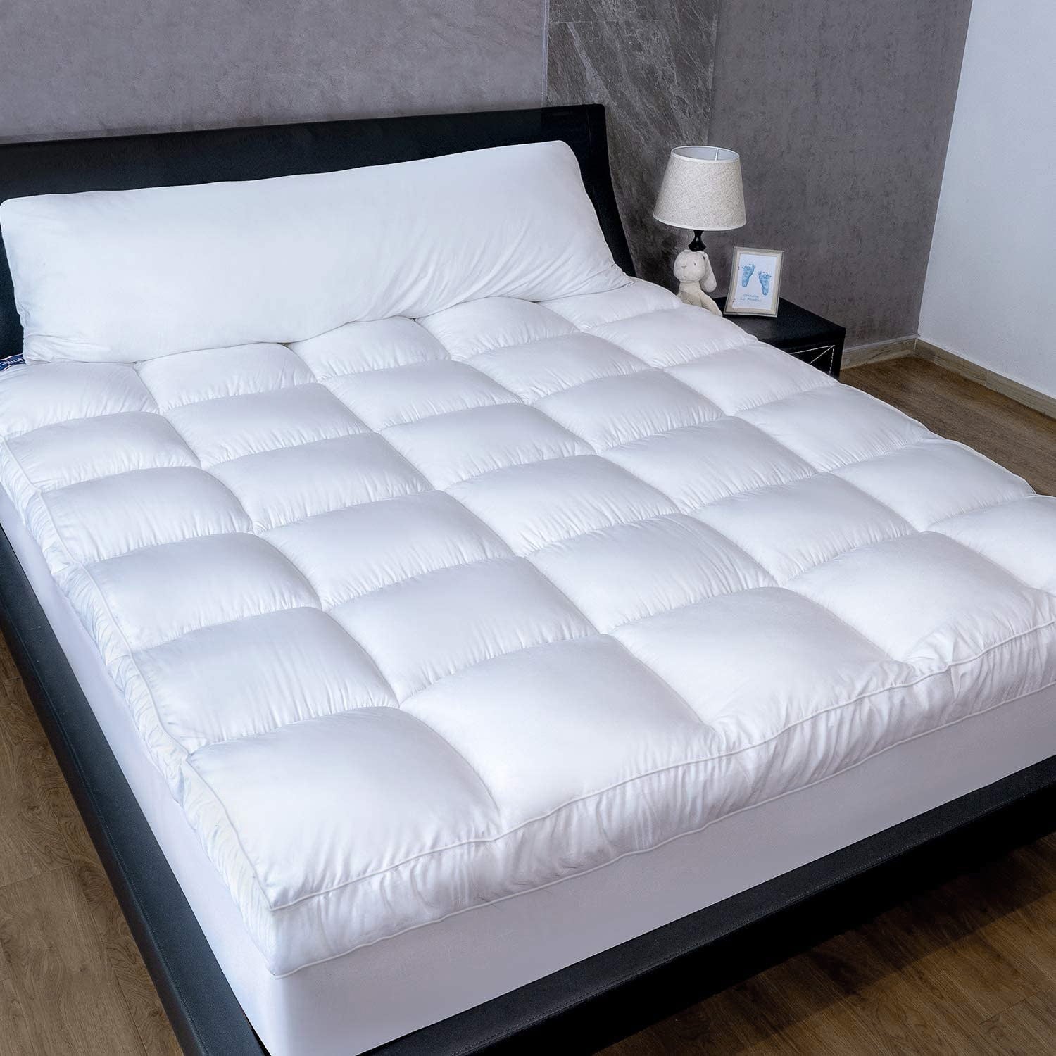 Meritlife Extra Thick Queen Mattress Topper, 400TC Cotton Pillow Top with 5D Spiral Fiber, Deep Pocket, Cooling Plush