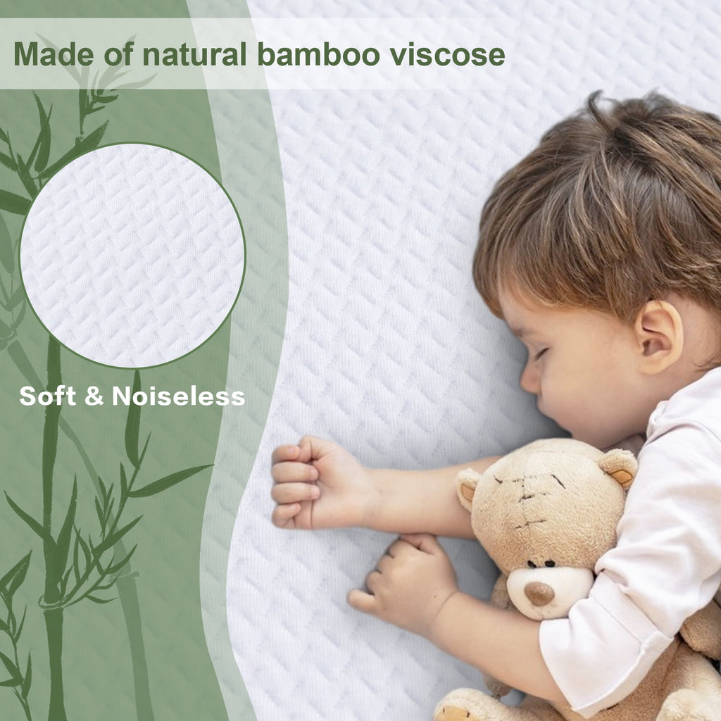 EMONIA Premium 100% Waterproof Mattress Protector Queen Size 3D Air Fabric Cooling Mattress Cover Bed Pad Smooth Ultra-Soft Breathable Noiseless Washable with 8''-21'' Deep Pocket (White, Queen)