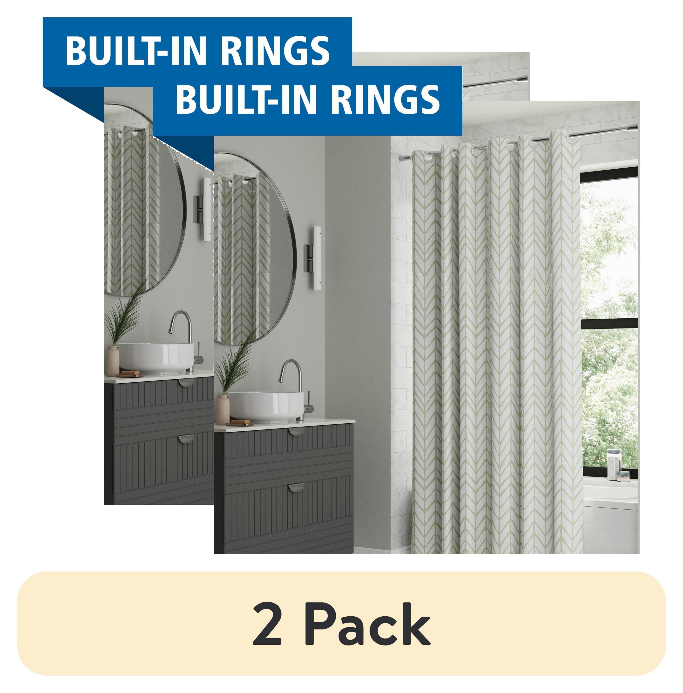 Mainstays Ombre Sweep Easy Hang Hookless Fabric Shower Curtain, 70" x 74", Blue, Green, Taupe