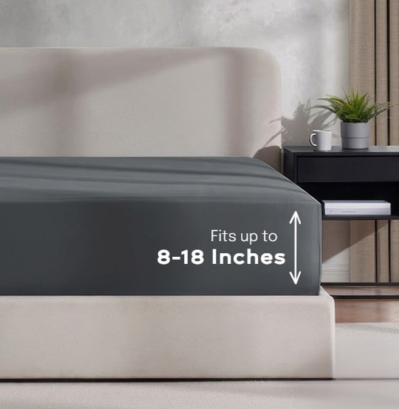 Nestl Queen Sheets Set, 1800 Series 4 Piece Sheets Queen Sheets Set, Luxury Soft Microfiber Queen Size Gray Bed Sheets Set, Gray