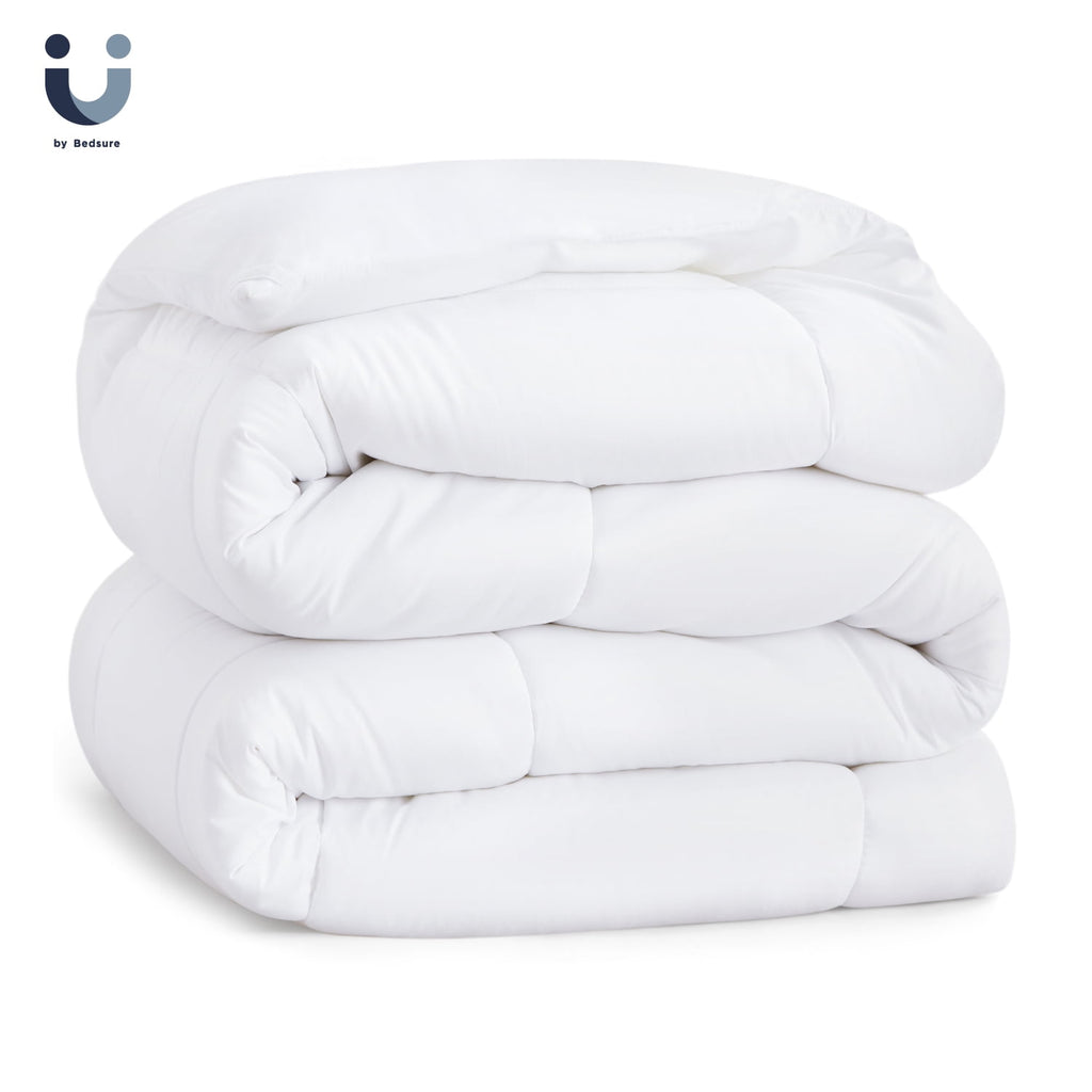 U by Bedsure Queen Comforter Duvet Insert, All Season Down Alternative, Fluffy Soft Bedding, Machine Washable with 8 Corner Tabs (White, 88x88 Inches)