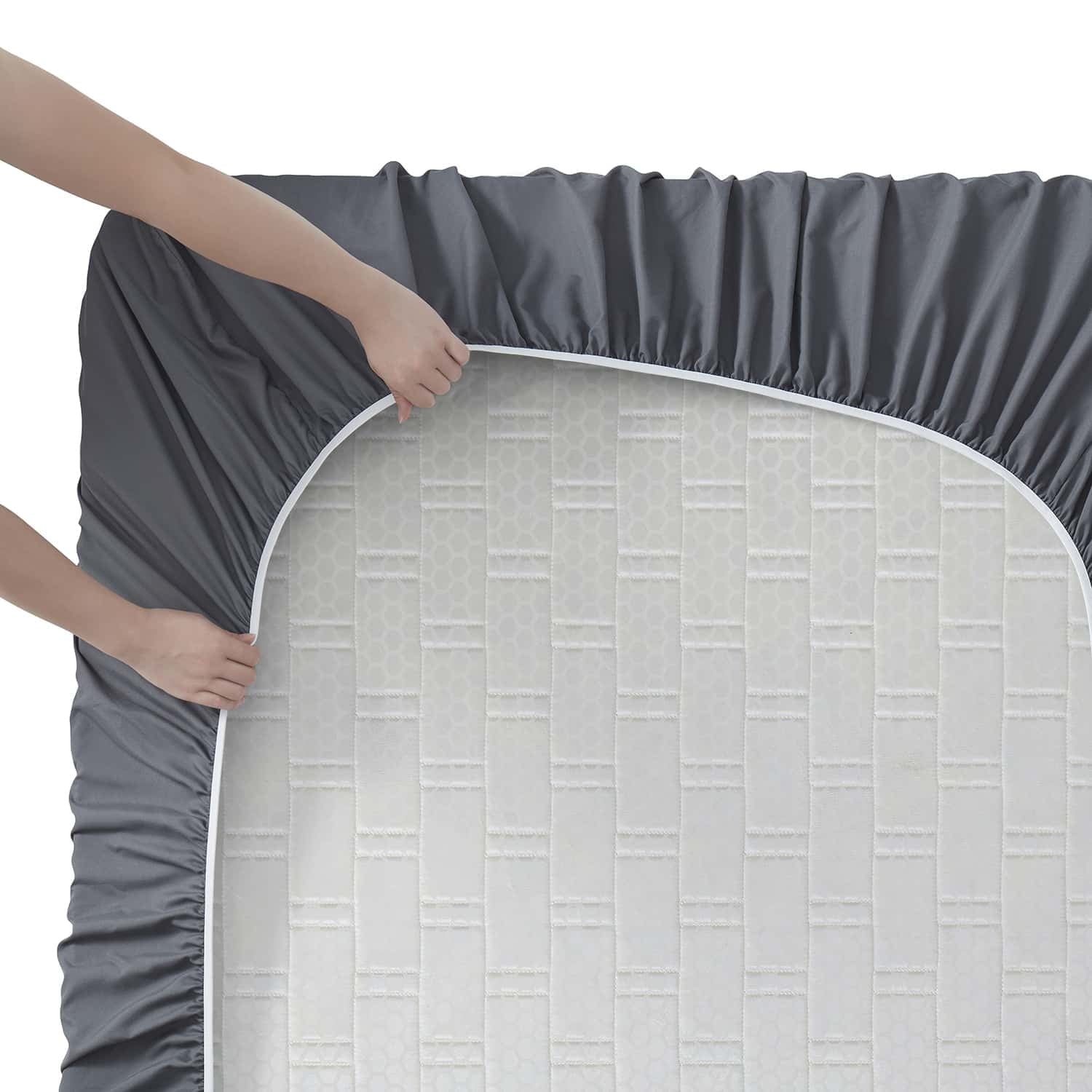 Nestl Queen Sheets Set, 1800 Series 4 Piece Sheets Queen Sheets Set, Luxury Soft Microfiber Queen Size Gray Bed Sheets Set, Gray