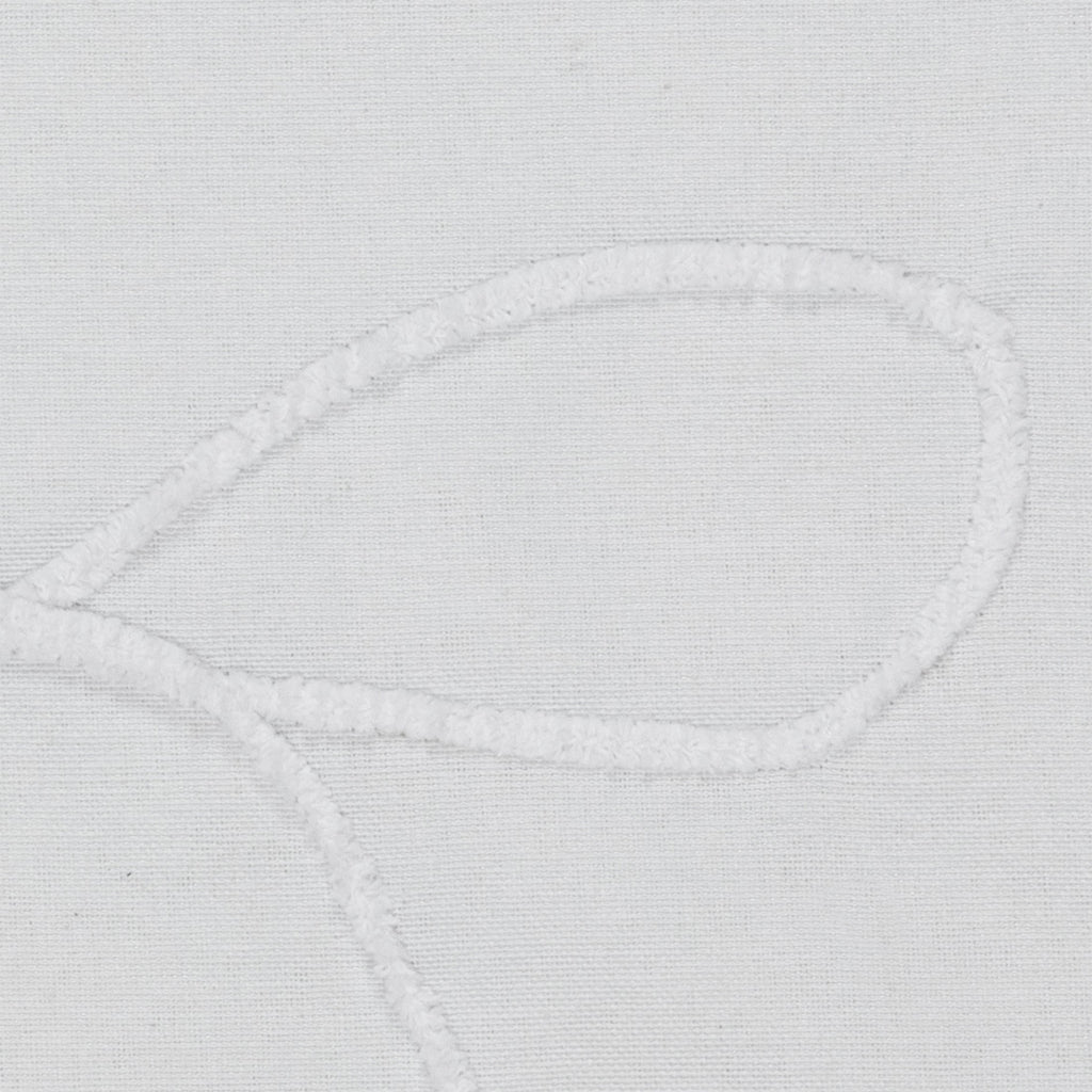 My Texas House White/White Embroidered Holiday Farmhouse Bow Cotton Shower Curtain, 72" x 72