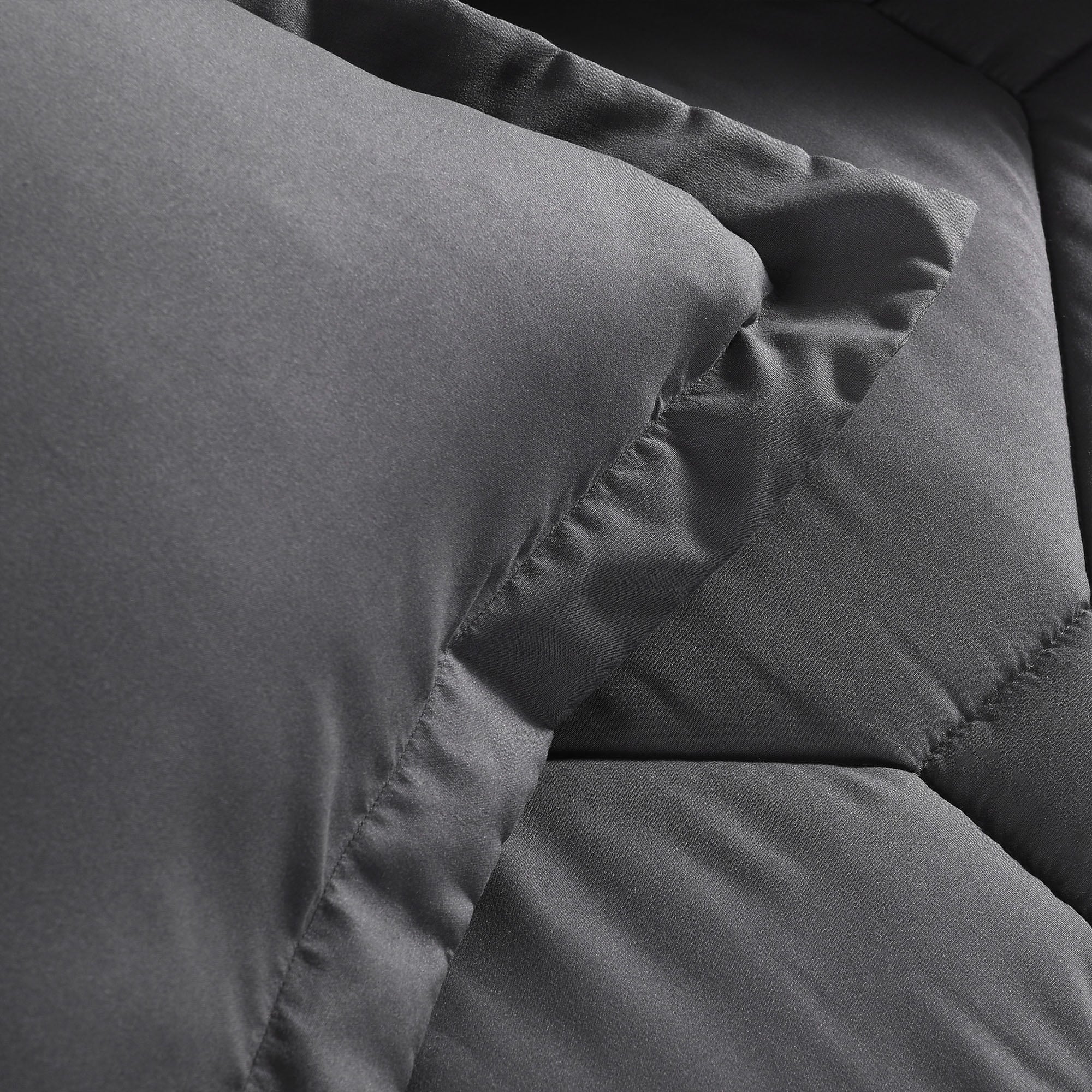 HIG 8 PCS Modern Comforter Set with Sheets All Season Bed in a Bag, Dark Gray, Queen Size