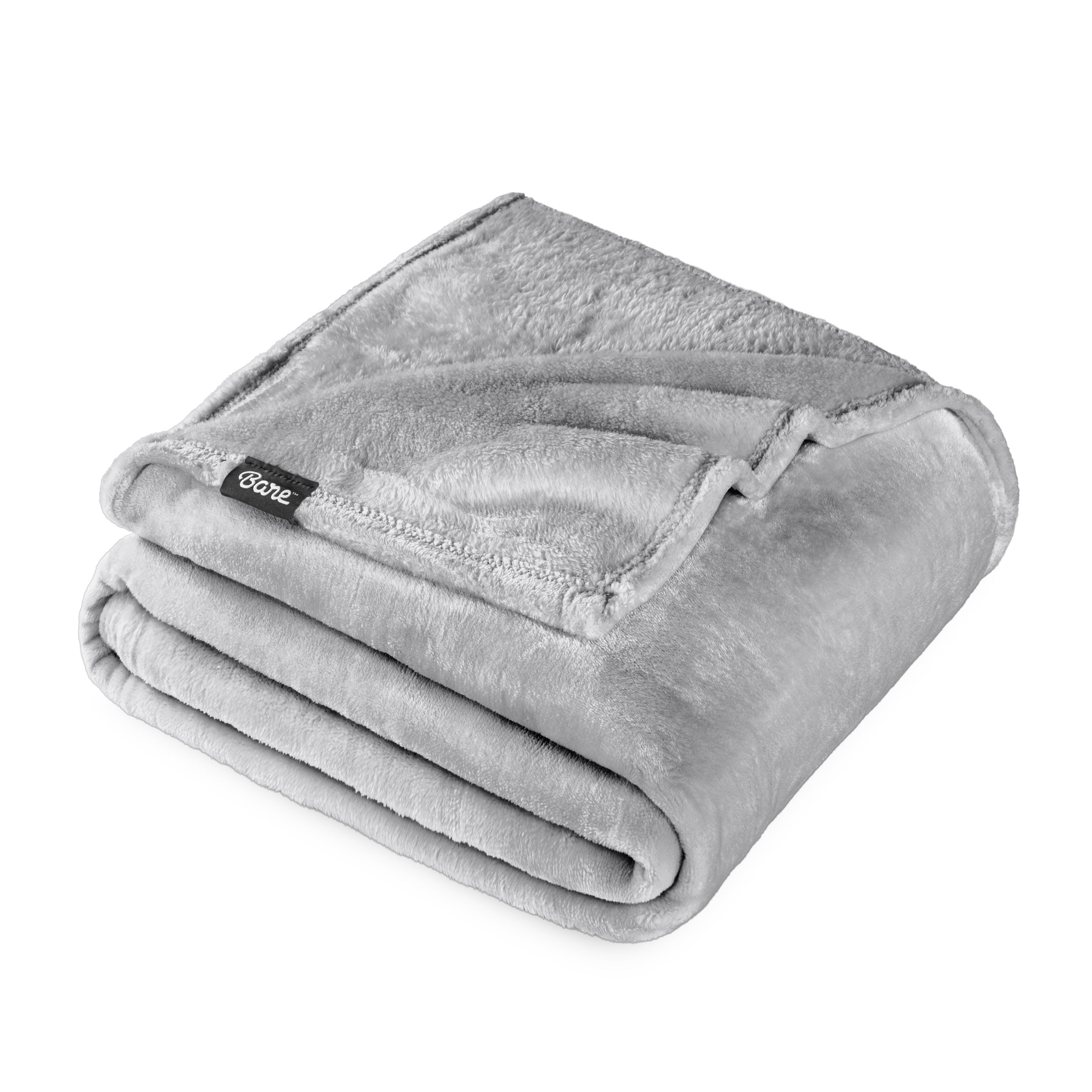 Bare Home Microplush Fleece Blanket - 300 GSM - Fuzzy Microfleece - Soft & Plush - Full/Queen, Gray