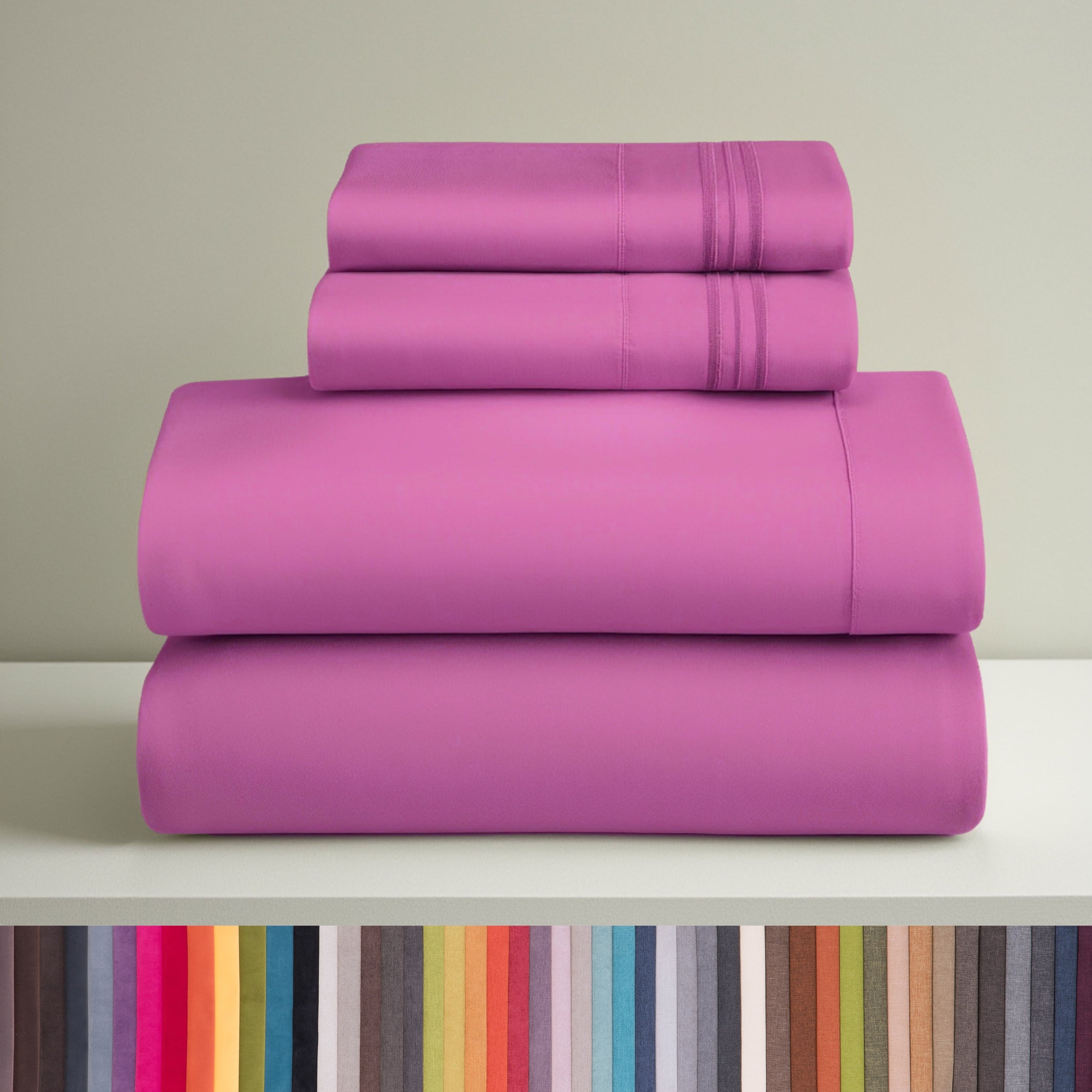 Clara Clark Queen Sheets Set, 1800 Series 4 Piece Deep Pocket Sheets, 100% Soft Microfiber Bed Sheets Set, Gray