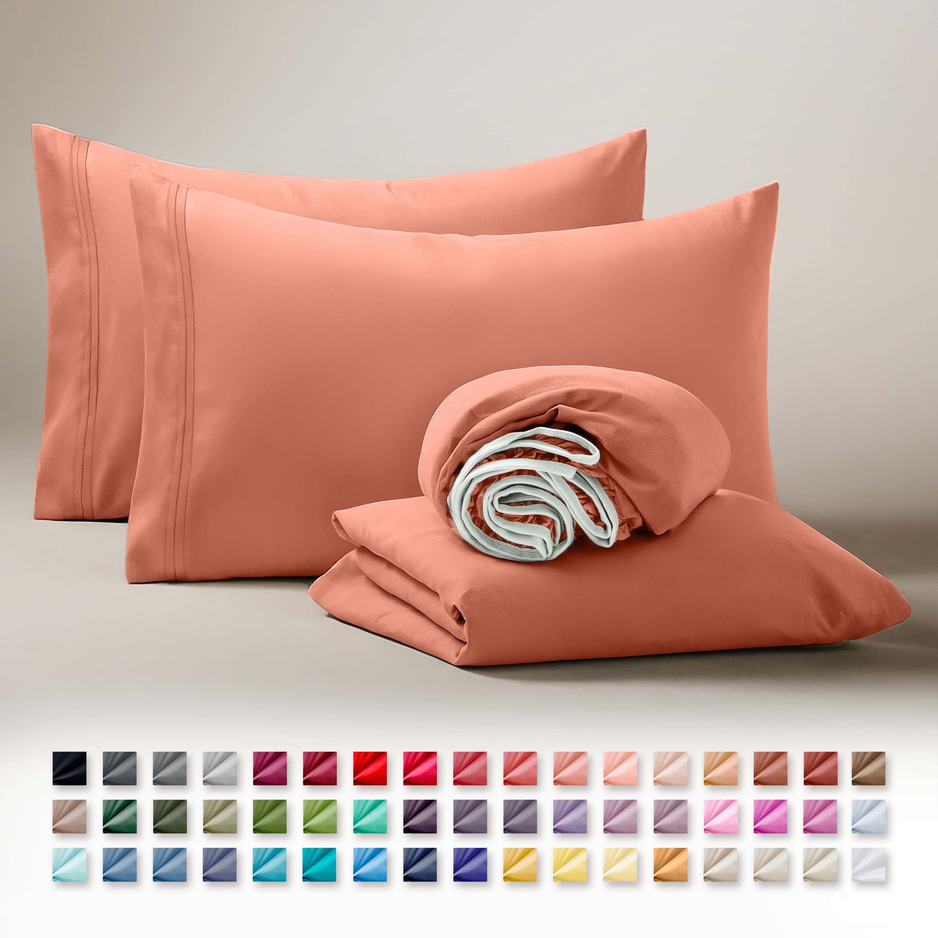 Clara Clark Queen Sheets Set, 1800 Series 4 Piece Deep Pocket Sheets, 100% Soft Microfiber Bed Sheets Set, Gray