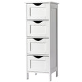 Ktaxon Bathroom Floor Storage Cabinet with 4 Drawers, Small Cabinet for Bedroom Kitchen, MDF White
