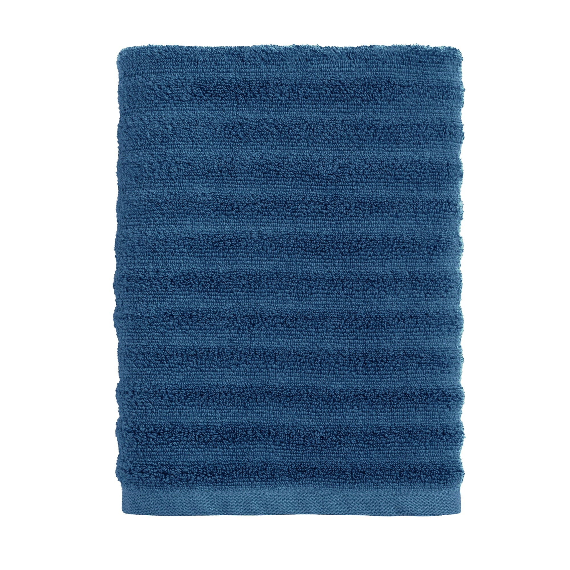 Mainstays Performance Cotton Bath Towel, Super Soft Quick Dry Fade Resistant, Textured Silver