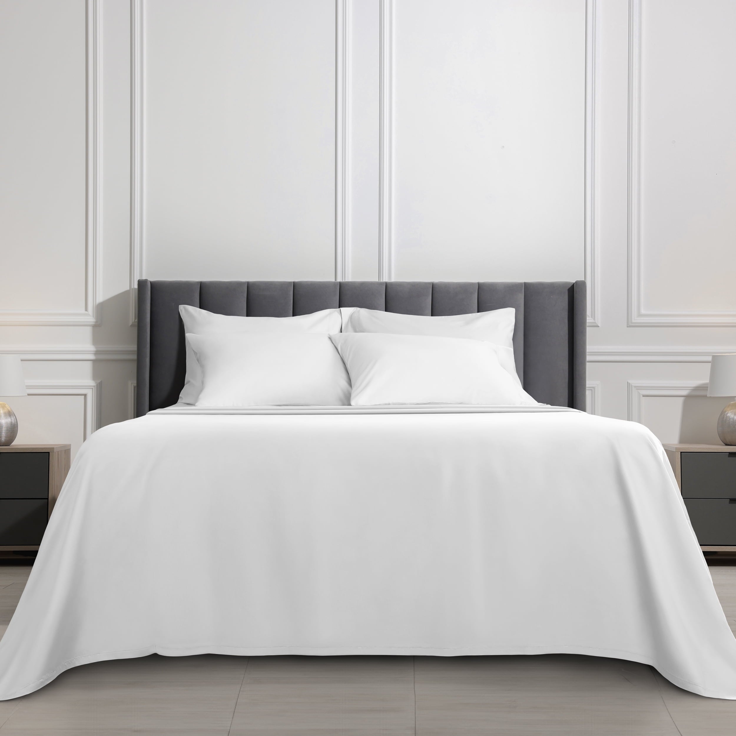 Serta 6-Piece 800 Thread Count Bright White Cotton Rich Adult Bed Sheet Set, Full - Deep Pocket