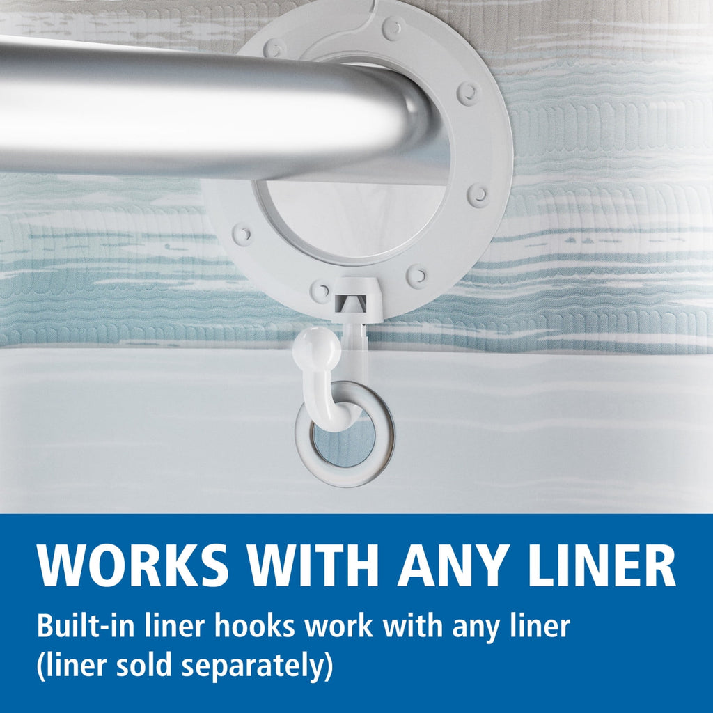 Mainstays Ombre Sweep Easy Hang Hookless Fabric Shower Curtain, 70" x 74", Blue, Green, Taupe