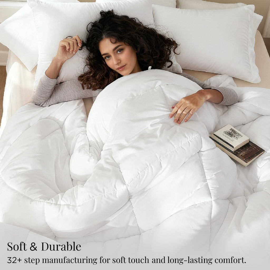 U by Bedsure Queen Comforter Duvet Insert, All Season Down Alternative, Fluffy Soft Bedding, Machine Washable with 8 Corner Tabs (White, 88x88 Inches)