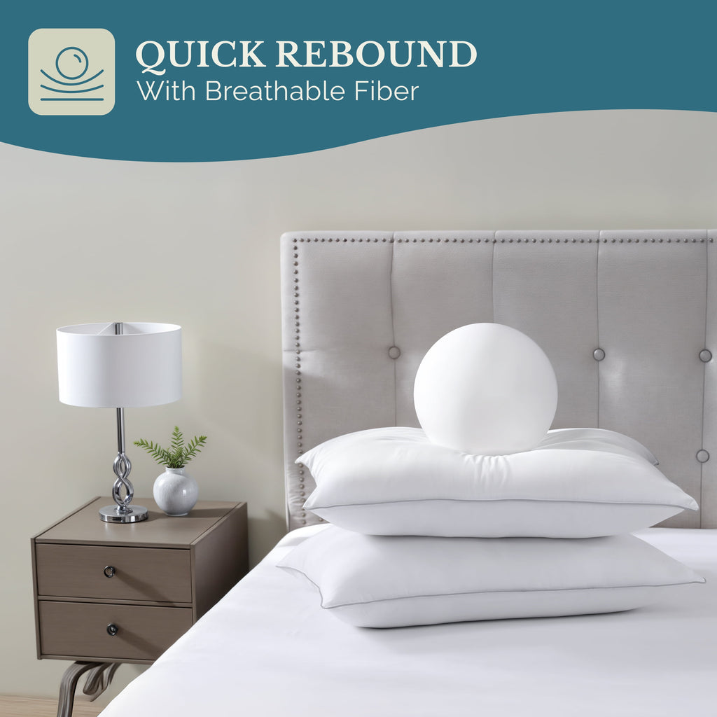 Casa Platino Pillows Standard Size Set of 2 – Standard Pillow, Cooling Comfort, Breathable, Easy Care Machine Washable, Perfect for Everyday Use