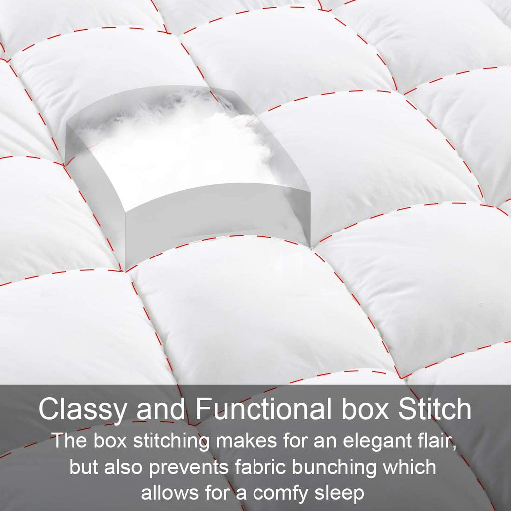 Meritlife Extra Thick Queen Mattress Topper, 400TC Cotton Pillow Top with 5D Spiral Fiber, Deep Pocket, Cooling Plush