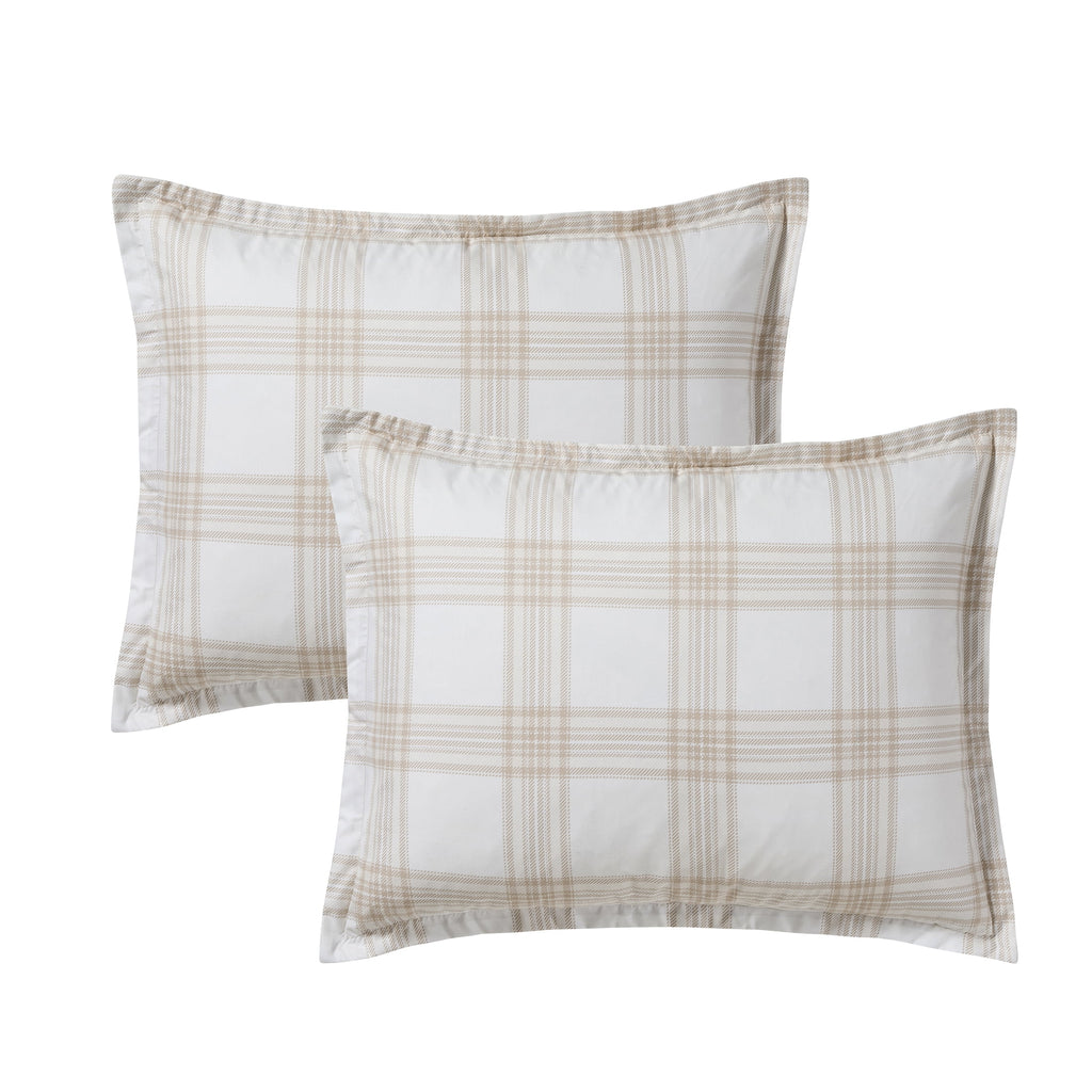 My Texas House Plaid 11-Piece Comforter Set with Sheets, Taupe, Queen